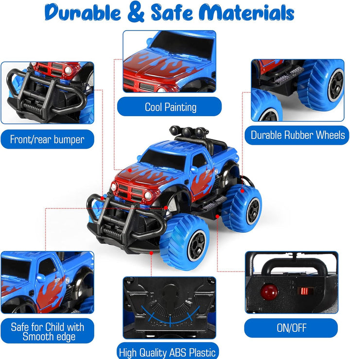Kizeefun Remote Control Cars for Boys, RC Car Kids Toys for 3 4 5 6 7 8 9 Years Old Boys Girls, RC Turck for Kids, Boys Toys Age 3-9 off Road Vehicle Racing Car, Blue