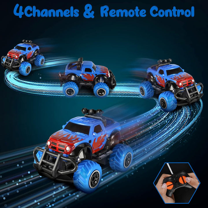 Kizeefun Remote Control Cars for Boys, RC Car Kids Toys for 3 4 5 6 7 8 9 Years Old Boys Girls, RC Turck for Kids, Boys Toys Age 3-9 off Road Vehicle Racing Car, Blue