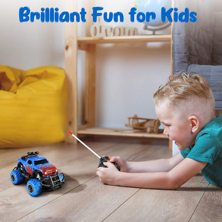 Kizeefun Remote Control Cars for Boys, RC Car Kids Toys for 3 4 5 6 7 8 9 Years Old Boys Girls, RC Turck for Kids, Boys Toys Age 3-9 off Road Vehicle Racing Car, Blue